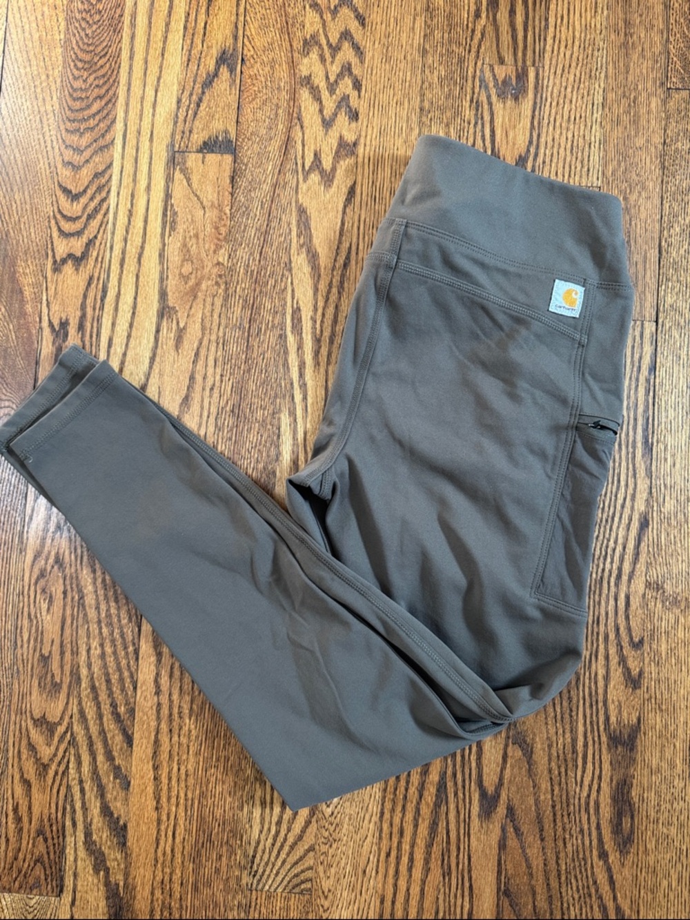 Carhartt Women’s Fitted Utility Leggings Taupe Brown–Pockets Size M Tall (8–10)